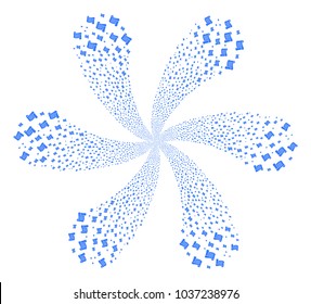 Script Roll centrifugal flower with six petals. Object cluster designed from scatter script roll symbols. Vector illustration style is flat iconic symbols.