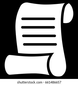 Script Roll vector icon. Flat white symbol. Pictogram is isolated on a black background. Designed for web and software interfaces.