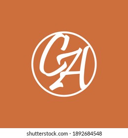 Script style of CA letter logo template