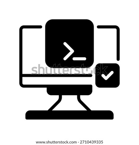 Script Terminal Line Icon, Outline Symbol for Command Line, Code Execution, Shell Programming, System Administration, and Developer Interface. Vector Sign Icon.
