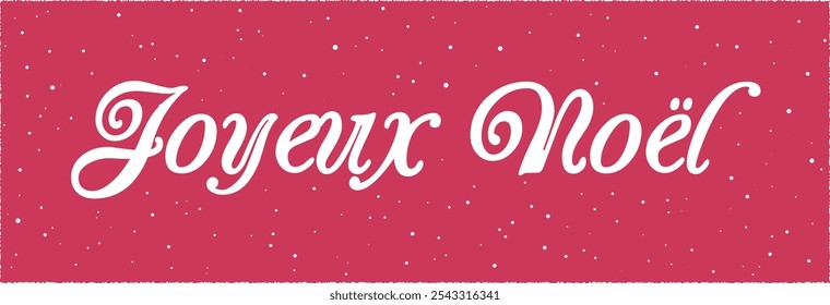 Texto do script Joyeux Noel sobre um fundo vermelho