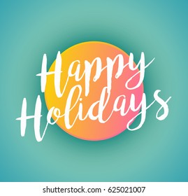 script typographic happy holidays sign 