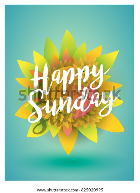 Script Typographic Happy Sunday Sign On Stock Vector (Royalty Free ...