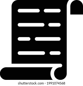 script vector glyph flat icon