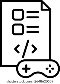 Design do ícone de linha do vetor do script