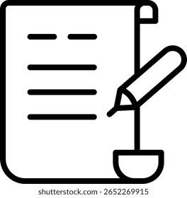 Design do ícone de linha do vetor do script