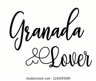 Script word text art design vector of country and city names granada spain