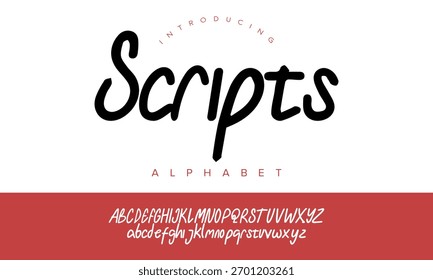Fonte alfabética de scripts com um estilo manuscrito suave, ideal para logotipos, convites, marcas e projetos de design criativo