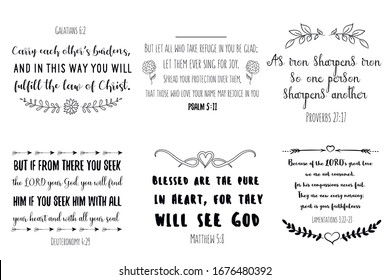 Scripture, Bible verses. Calligraphy saying for print. Vector Quote for typography and Social media post. Modern Inspiration Design