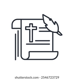 scripture icon. vector.Editable stroke.linear style sign for use web design,logo.Symbol illustration.