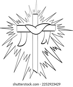 Scripture Illustration for Tattoo design. The message of the Gospel of Jesus Christ. Bible lesson for kids.