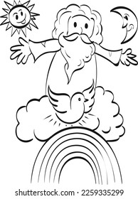 Scripture Illustration for Tattoo design. The message of the Gospel of Jesus Christ. Bible lesson for kids