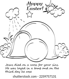 Scripture Illustration for Tattoo design. The message of the Gospel of Jesus Christ. Bible lesson for kids