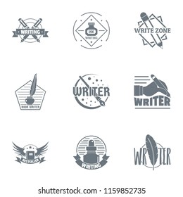 Scriptwriter logo set. Simple set of 9 scriptwriter vector logo for web isolated on white background