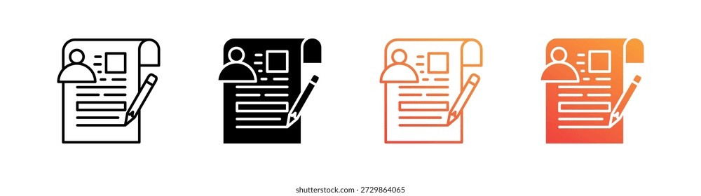 Scriptwriter Multiple Style Icon Set