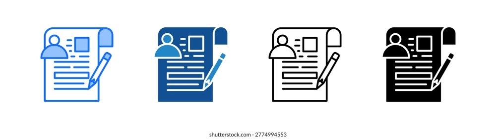 Scriptwriter Multiple Style Icon Set
