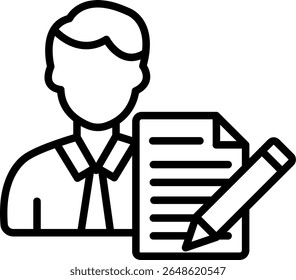 Scriptwriter Vector Line Icon Design