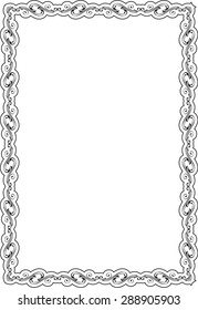 Scroll art ornate frame is isolated on white