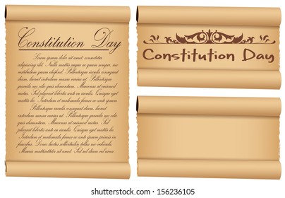 scroll banner designs for - Constitution Day Vector Illustration