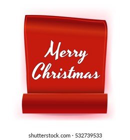 Scroll Banner red color with shadow isolated