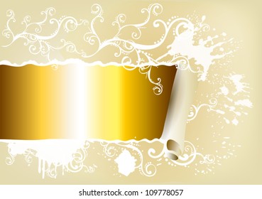 Scroll banner with space for text. Vector banner