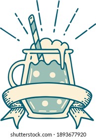 scroll banner with tattoo style ginger beer