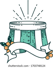 banner de desplazamiento con par de pantalones cortos con estilo tatuado
