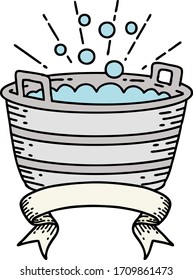 banner de desplazamiento con baño de hojalata estilo tatuaje