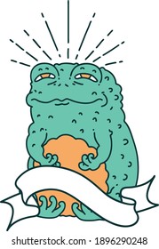 banner de desplazamiento con carácter de sapo estilo tatuaje