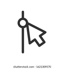 Scroll bar, mouse pointer, linear icon. Editable stroke