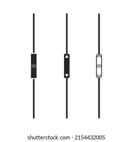 Scroll bar. Slider for down, ui and web. Set of scroll bars isolated on white background. Scrollbar buttons. Progress down and up. UI button. Icons for interface in website. Vector.