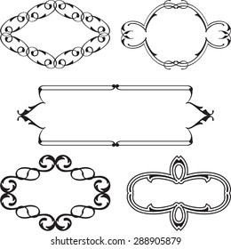 Scroll baroque frame set is on white