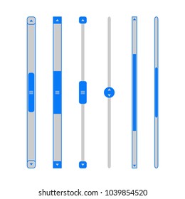 Scroll bars set. Web sliders template for website user interface. Vector illustration.