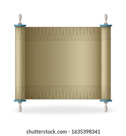 Scroll with beautiful ornament and text place. Vector illustration.