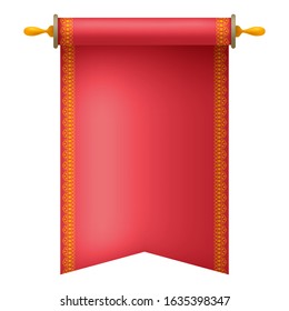 Scroll with beautiful ornament and text place. Vector illustration.
