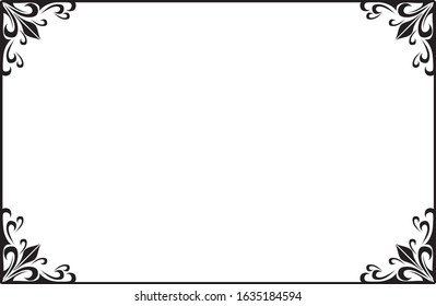 Scroll Border Black and White Page Border