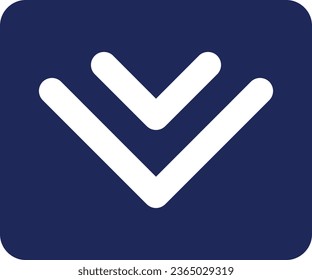 Scroll to bottom black glyph ui icon. Chat history. Latest message. User interface design. Silhouette symbol on white space. Solid pictogram for web, mobile. Isolated vector illustration