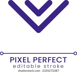 Scroll to bottom pixel perfect RGB color ui icon. Chat history. Latest message. Simple filled line element. GUI, UX design for mobile app. Vector isolated pictogram. Editable stroke. Poppins font used