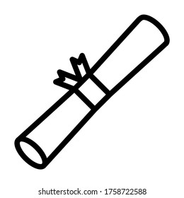 Scroll certificate, diploma roll vector - education icons
