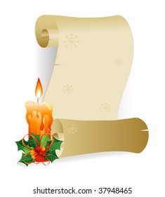 Scroll and Christmas candle