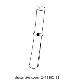 Scroll coloring page isolated on white background