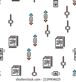 Scroll Computer Mouse Cursor Vector Seamless Pattern Thin Line Illustration
