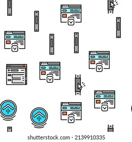 Scroll Computer Mouse Cursor Vector Seamless Pattern Thin Line Illustration