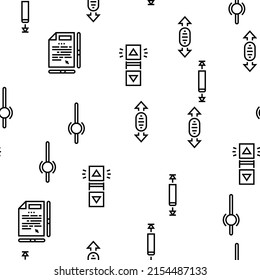 Scroll Computer Mouse Cursor Vector Seamless Pattern Thin Line Illustration