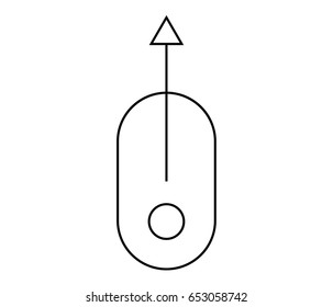 Scroll up computer mouse icon - vector illustration