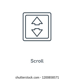 Scroll concept line icon. Linear Scroll concept outline symbol design. This simple element illustration can be used for web and mobile UI/UX.