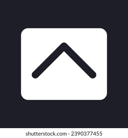 Scroll up dark mode glyph ui icon. Chat history. Previous messages. User interface design. White silhouette symbol on black space. Solid pictogram for web, mobile. Vector isolated illustration