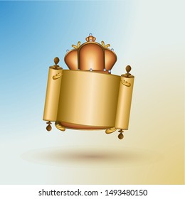 Scroll decoration with beautiful and precious king's crown.