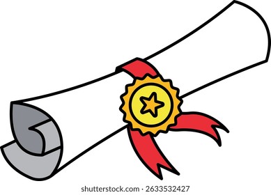 A scroll of a diploma