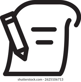 Scroll Document Icon with Pencil Representing Writing, Editing, or Drafting